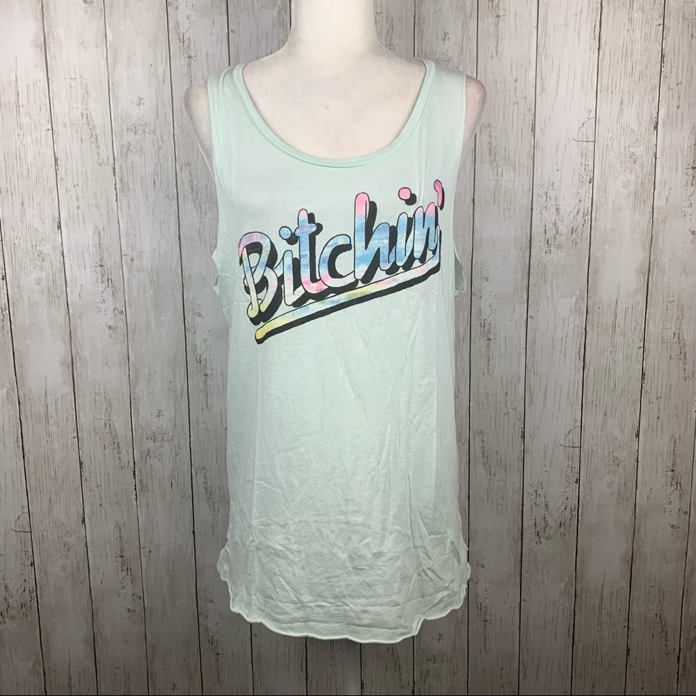 🔥JUNK FOOD🔥UO BITCHIN Easy Rider Soft Tank Top Mint Green XL NWT - Picture 3 of 7